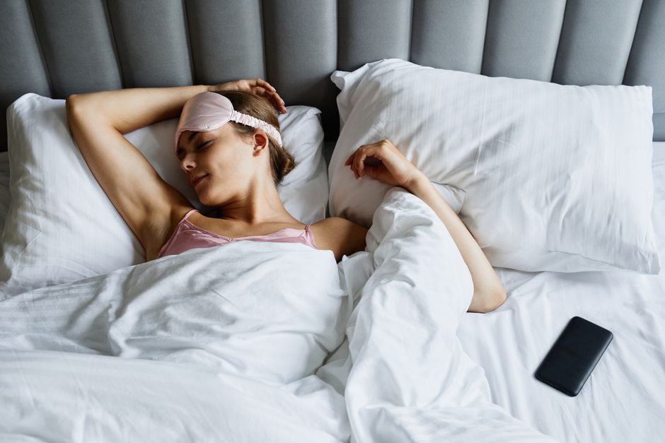 woman sleeping peaceful bedroom medical weight loss